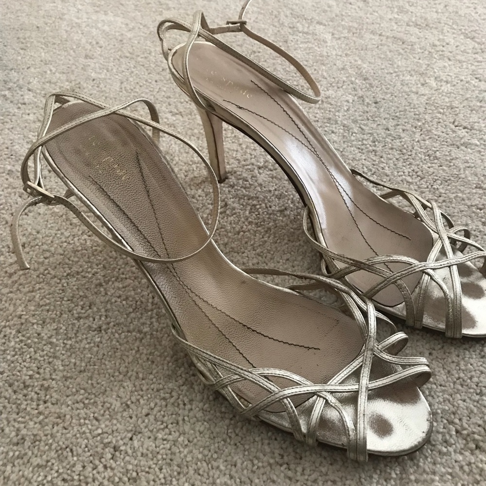 Kate Spade platinum heels - 40